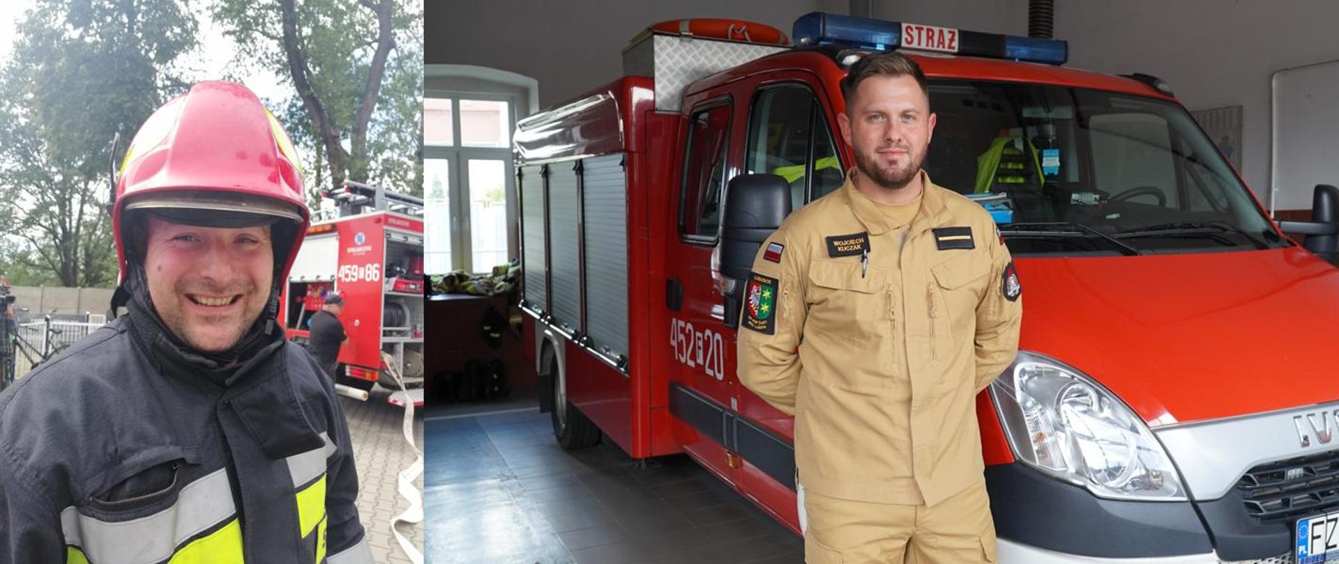 Strażacy na głównym tle obrazu