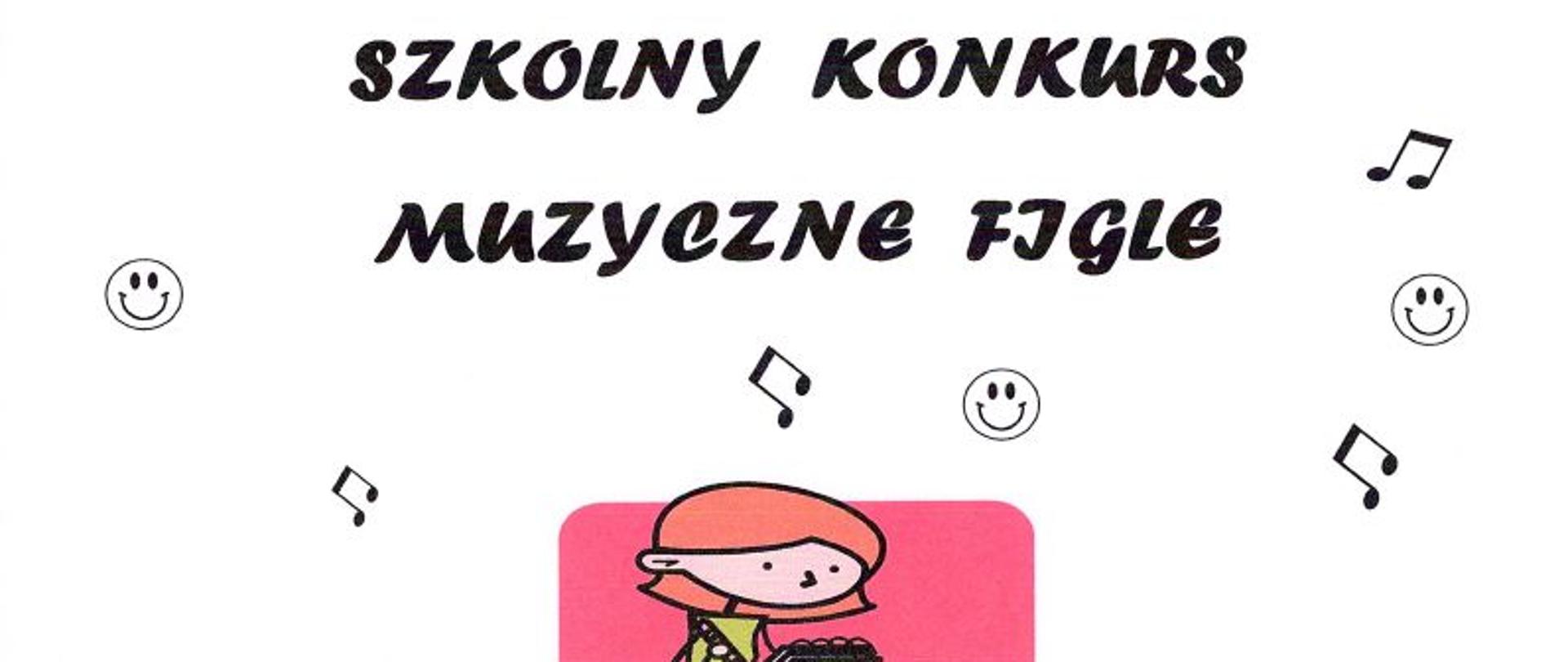 Zdjęcie przedstawia grafikę dziecka na różowym tle, informacje o konkursie czarne litery na białym tle