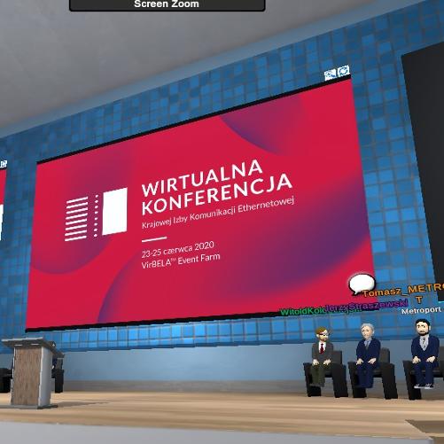 Zrzut ekranu prezentujący Wirtualną Konferencję KIKE