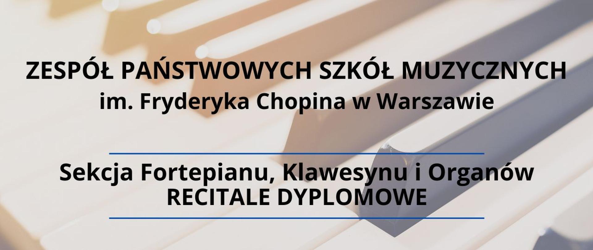 Baner - Sekcja Fortepianu, Klawesynu i Organów - recitale dyplomowe