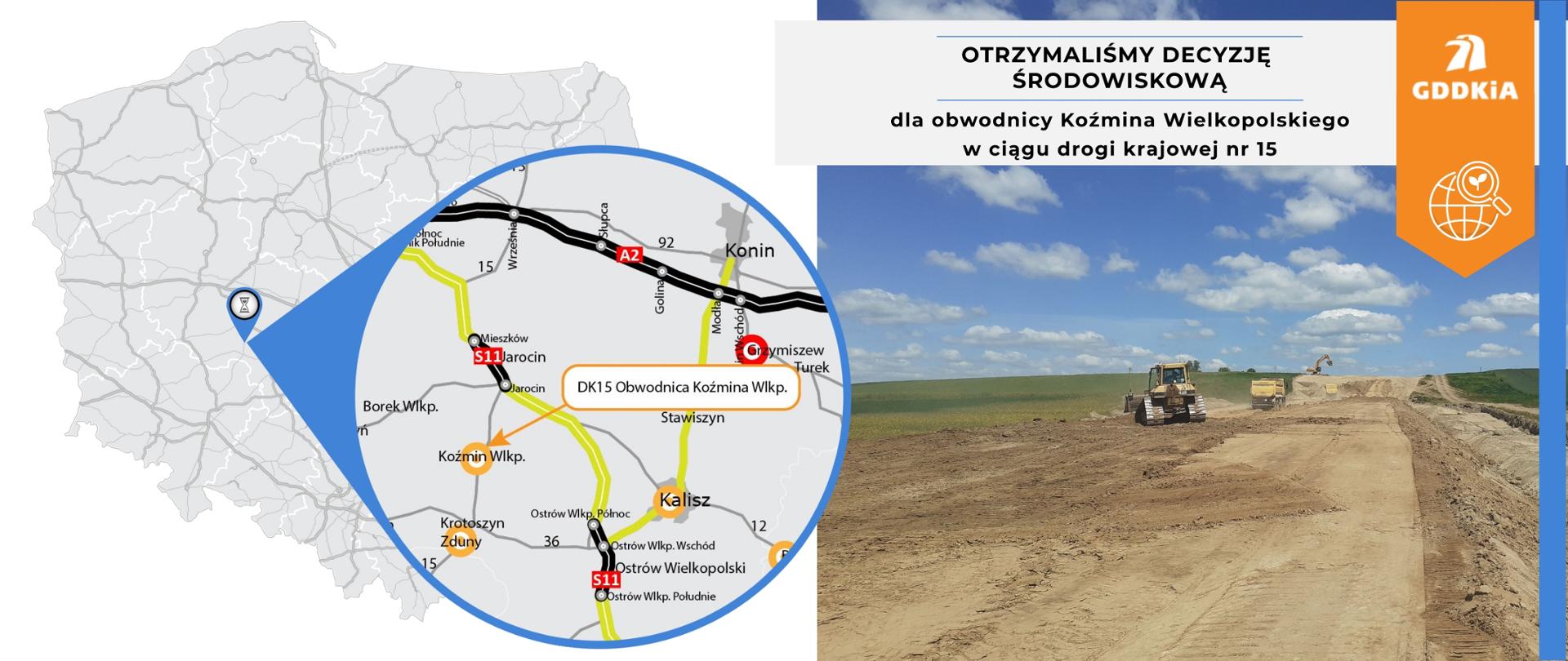 Infografika dot. wydania DŚU dla obw. Koźmina Wlkp.