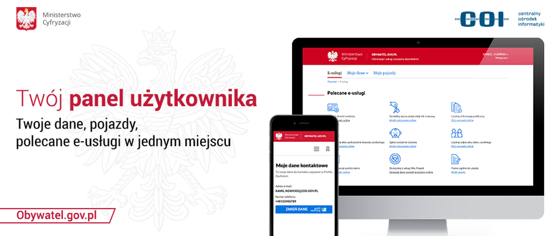 Panel użytkownika portalu Gov.pl