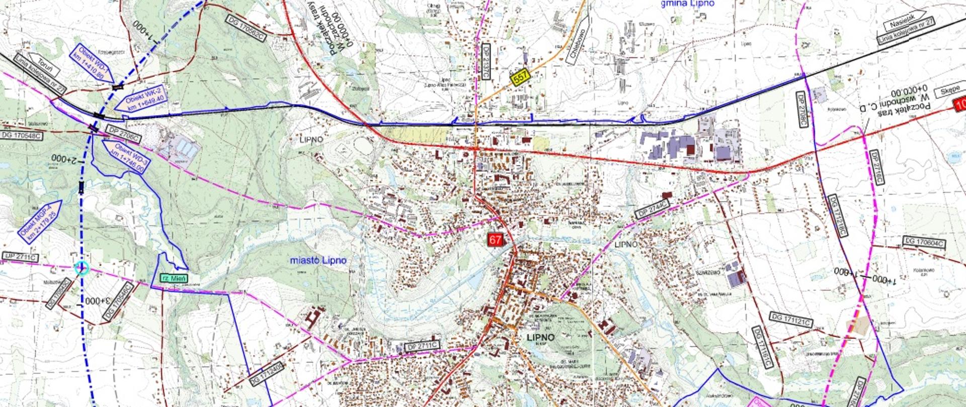 Plan sytuacyjny - obwodnica Lipna