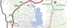 Mapa Zachodnia obwodnica Szczecina