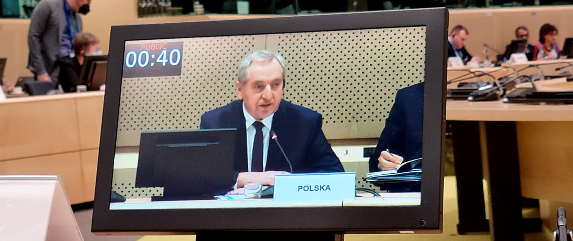 Deputy Prime Minister Henryk Kowalczyk during the meeting of the Agrifish Council