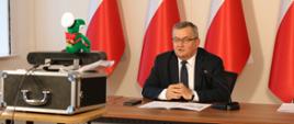 Minister infrastruktury Andrzej Adamczyk uczestniczył w wideokonferencji prasowej, podczas której podpisano umowę na realizację odcinka drogi ekspresowej S5 Ornowo-Wirwajdy