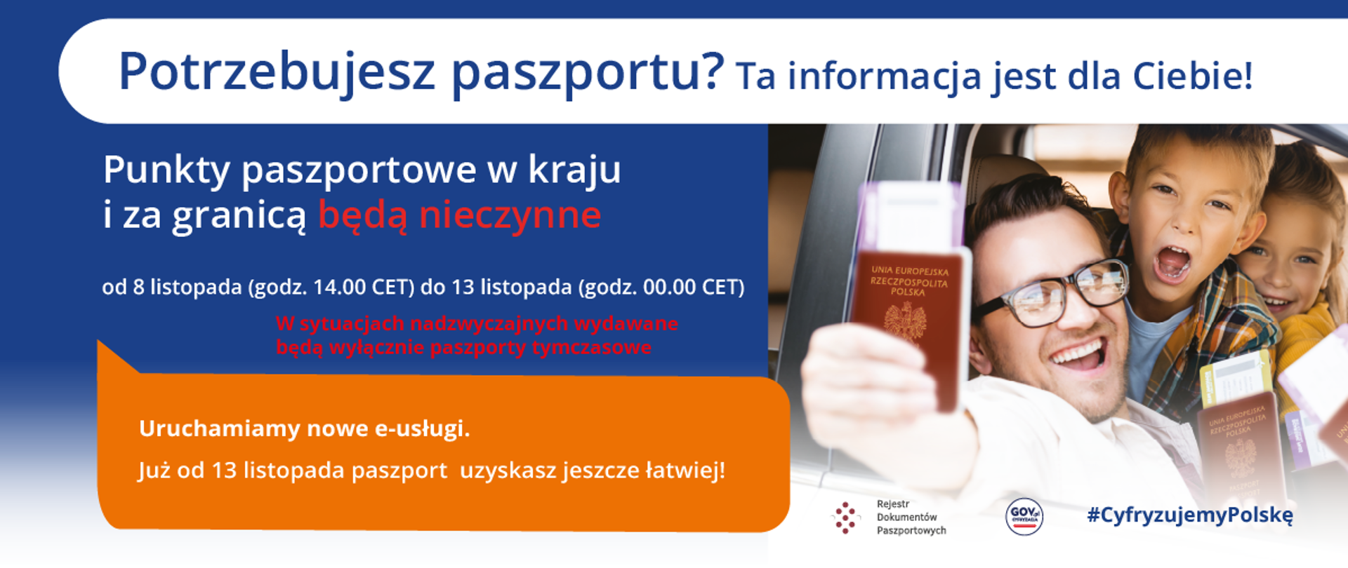 9-13 listopada punkty paszportowe będą nieczynne 