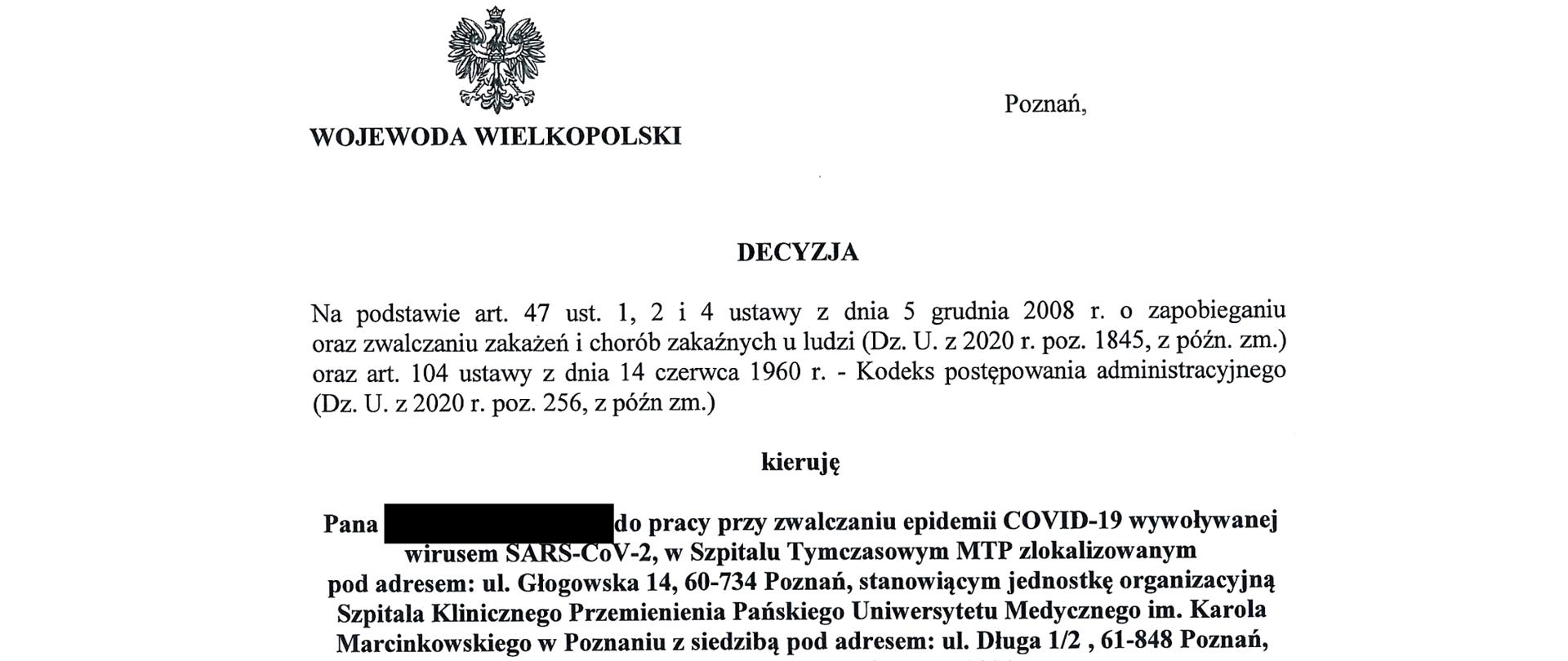 Skan decyzji wojewody wielkopolskiego