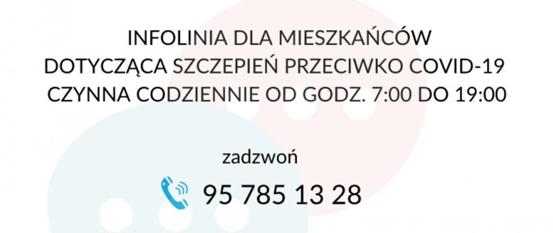 Infolinia dot. szczepień przeciwko Covid-19 - informacja