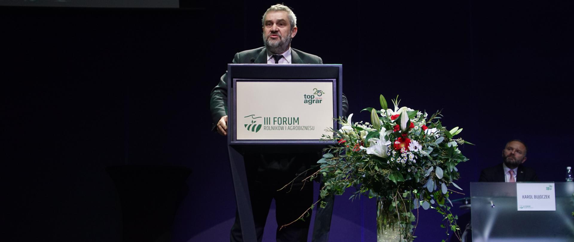 Minister Jan Krzysztof Ardanowski podczas Forum