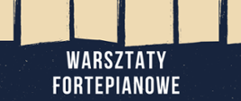 Białe litery na granatowym tle