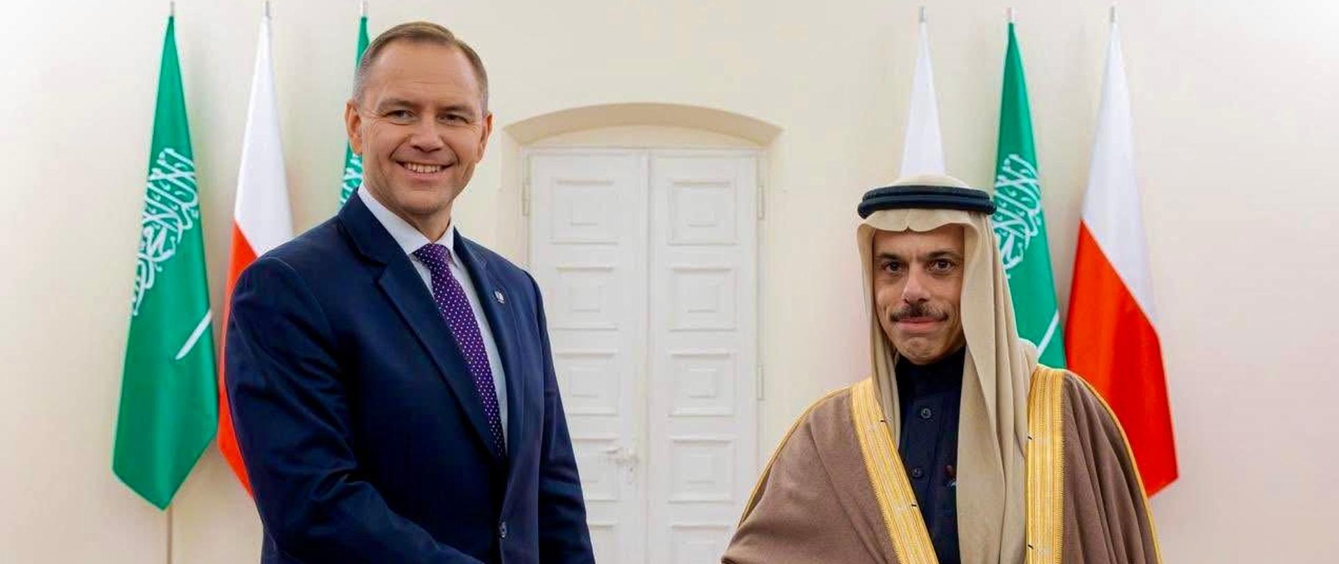 The President of the Republic of Poland, Mr. Karol Nawrocki and the Minister of Foreign Affairs of the Kingdom of Saudi Arabia, His Highness Prince Faisal bin Farhan Al Saud