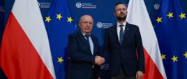 29 września 2025 r. w Warszawie, Władysław Kosiniak-Kamysz wicepremier - minister obrony narodowej spotkał się z Andriusem Kubiliusem unijnym komisarzem ds. obrony i przestrzeni kosmicznej. Fot. Krzysztof Niedziela/MON
