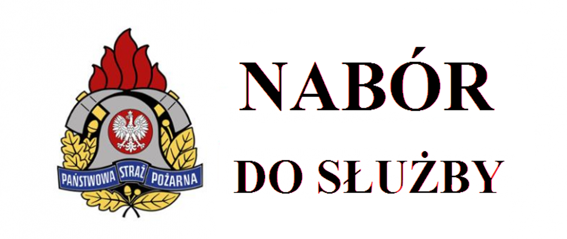 z lewej strony logo PSP, z prawej napis "nabór do służby"