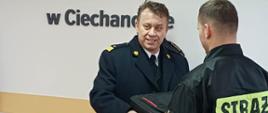 Wizyta Mazowieckiego Komendanta Wojewódzkiego Państwowej Straży Pożarnej w Komendzie Powiatowej Państwowej Straży Pożarnej w Ciechanowie