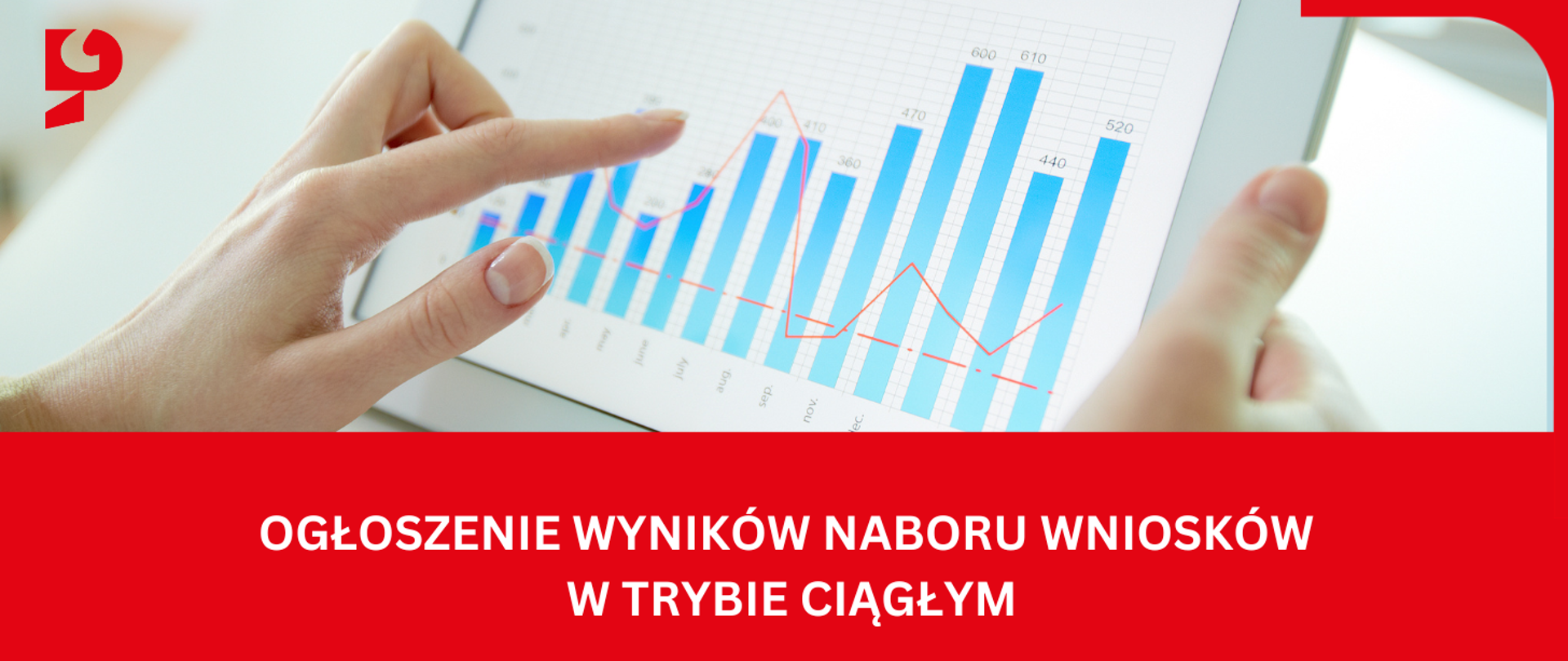 Dłonie trzymające tablet z wykresem