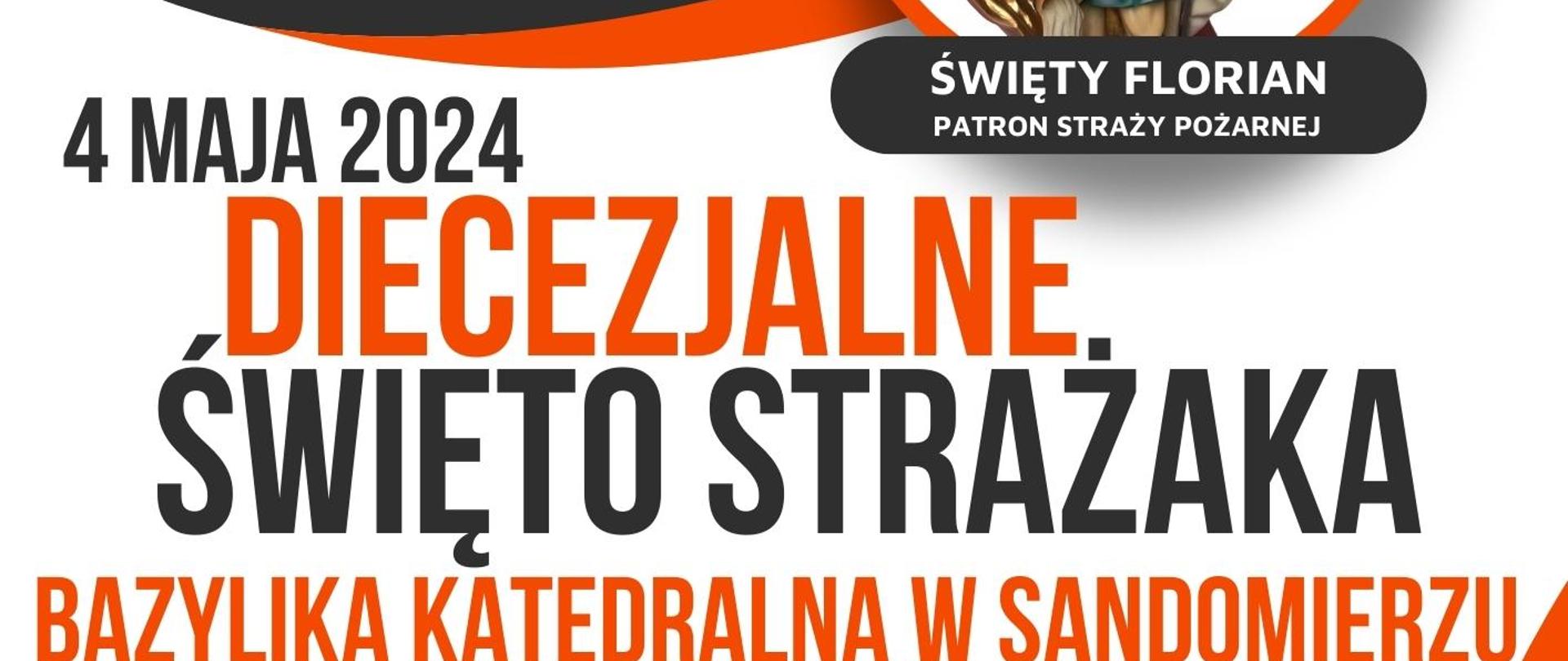 Plakat informujący o diecezjalnym święcie strażaka