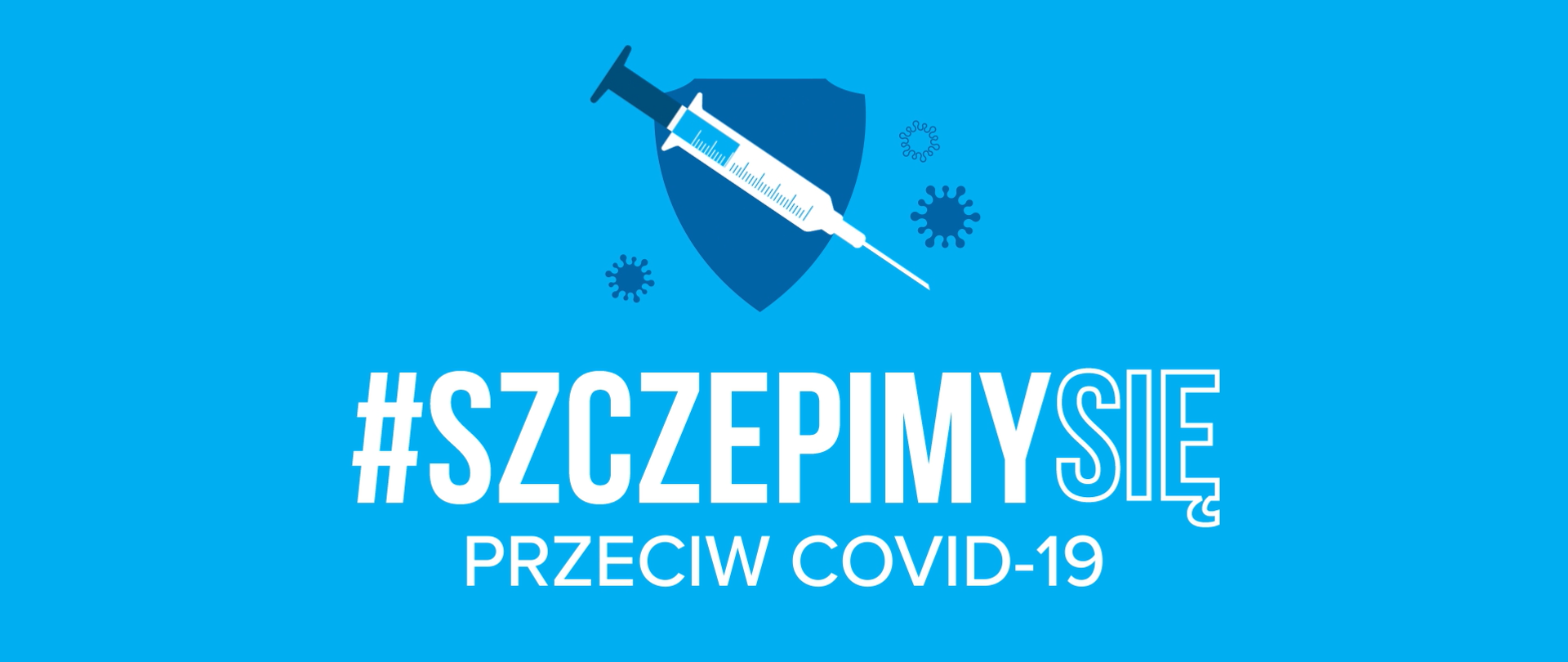 Zdjęcie przedstawia plansze tytułową spotu promocyjnego akcji #SzczepimySię