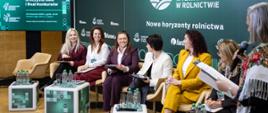 Zastępca Prezesa ARiMR Magdalena Kiciak-Kucharska wraz z ekspertkami podczas panelu dyskusyjnego o roli kobiet w rolnictwie.