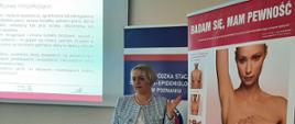 Prelekcja dr n. med. Agnieszki Dyzmann-Sroki - Kierownika Zakładu Epidemiologii i Profilaktyki Nowotworów Wielkopolskiego Centrum Onkologii, nauka badania piersi
