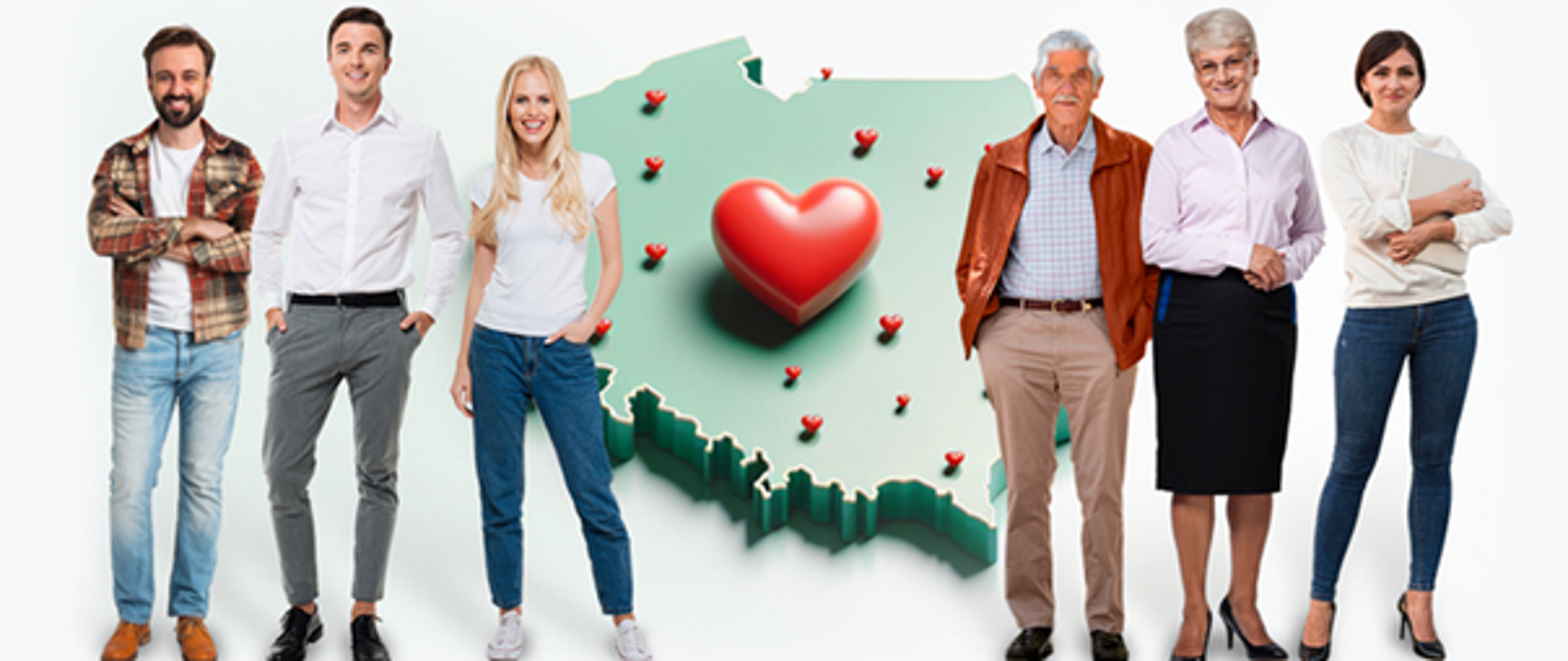 osoby na tle mapy kraju