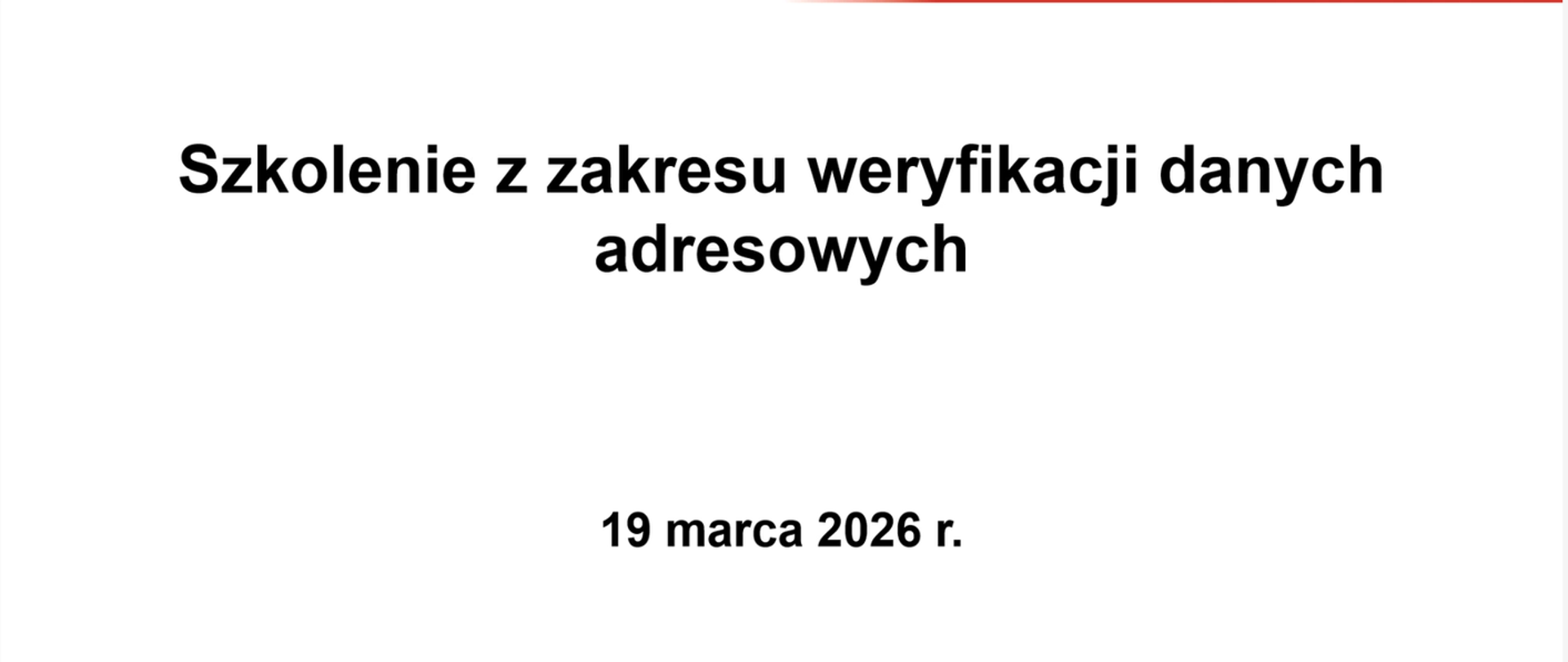 baner szkolenia z zakresu weryfikacji danych adresowych