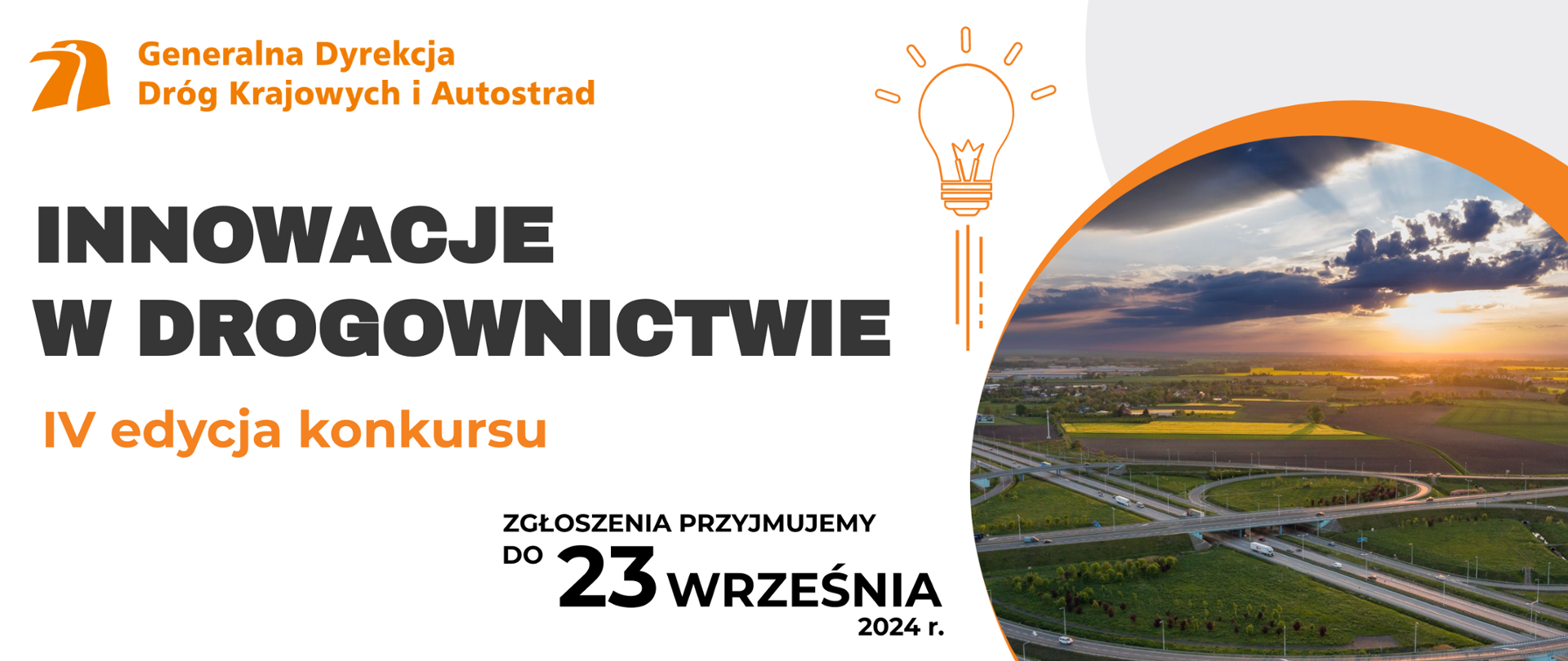 Grafika z informacjami dotyczącymi konkursu "Innowacje w drogownictwie"