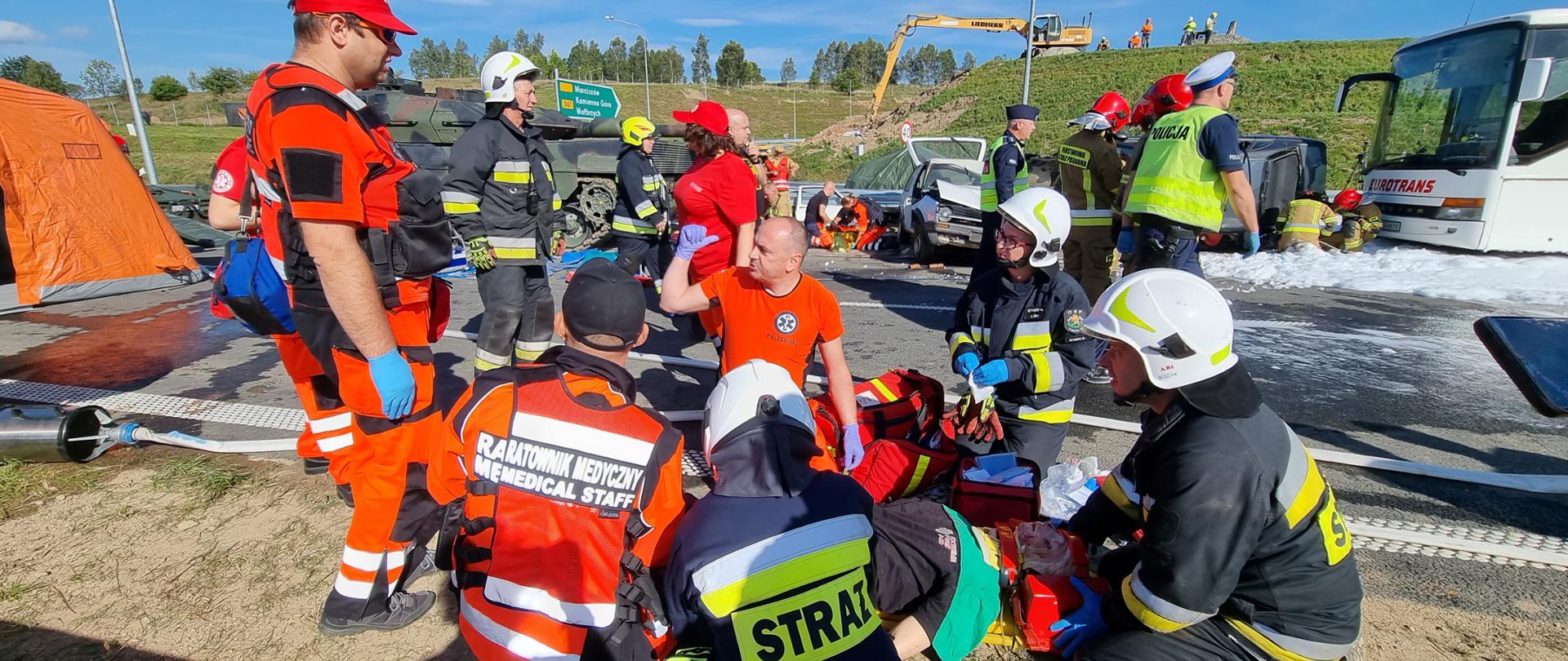 S3 odc. Kamienna Góra - granica państwa. Ćwiczenia służb ratowniczych. 21.09.2023 fot. Magda Szumiata GDDKIA