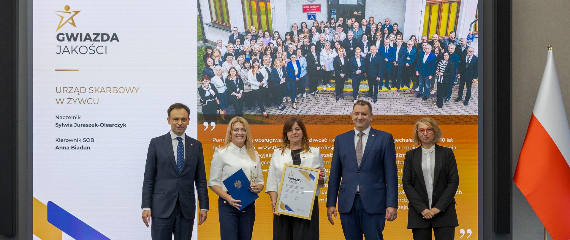 Wręczenie Gwiazdy Jakości dla Urzędu Skarbowego w Żywcu