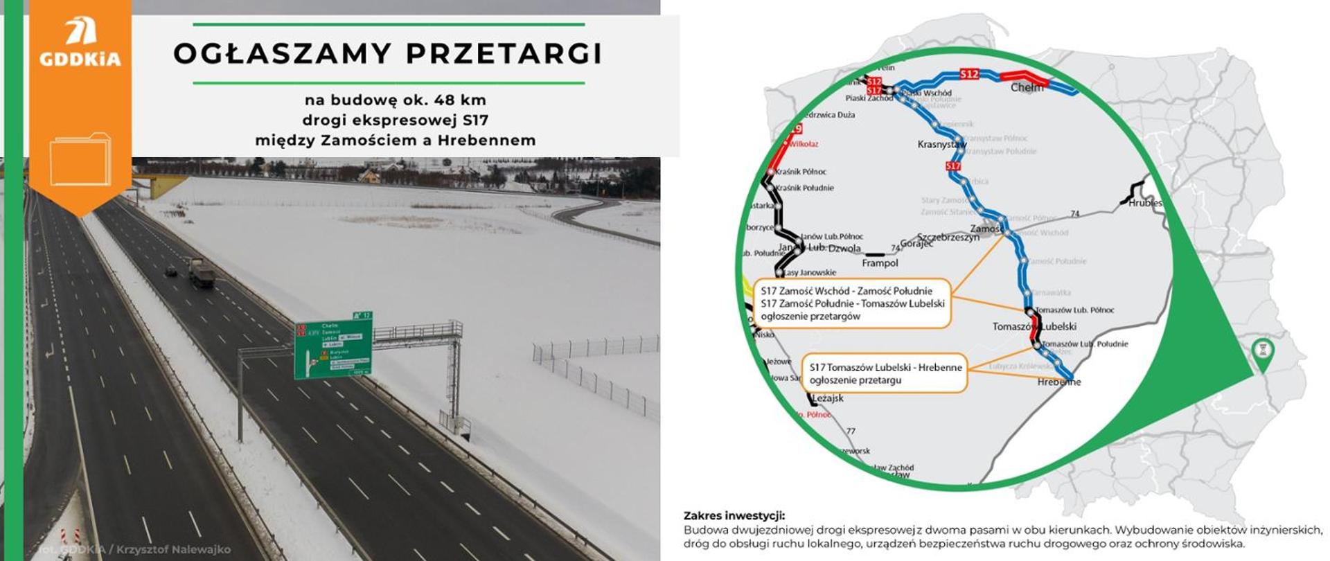 Infografika dot. ogłoszenia przetargu na S17 