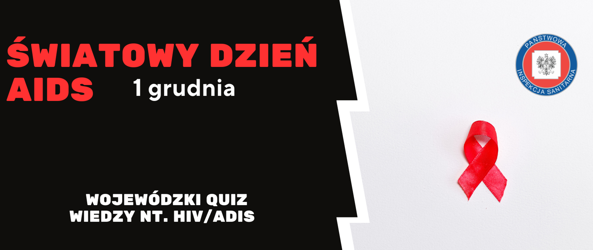 infografika przypomina o obchodach światowego dnia Aids, którego data przypada na 1 grudnia oraz kojarzy się w świadomości społecznej z czerwoną wstążeczką.