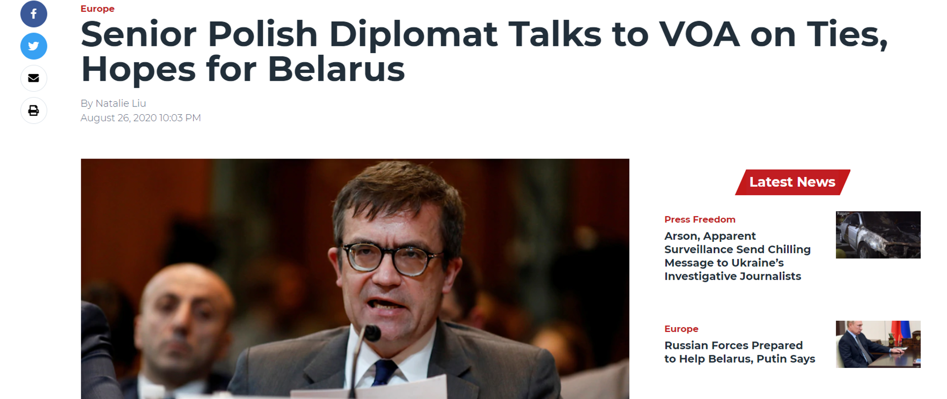 Ambassador Wilczek's interview for The Voice of America