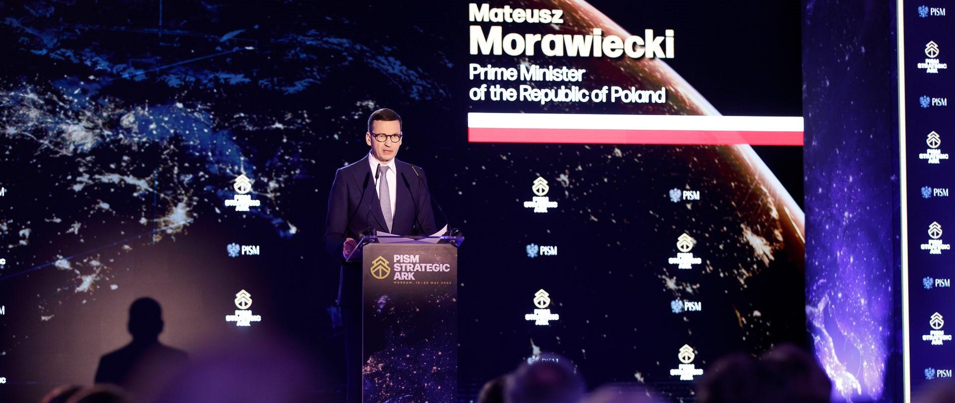 Premier Mateusz Morawiecki przemawia podczas konferencji Strategic Ark