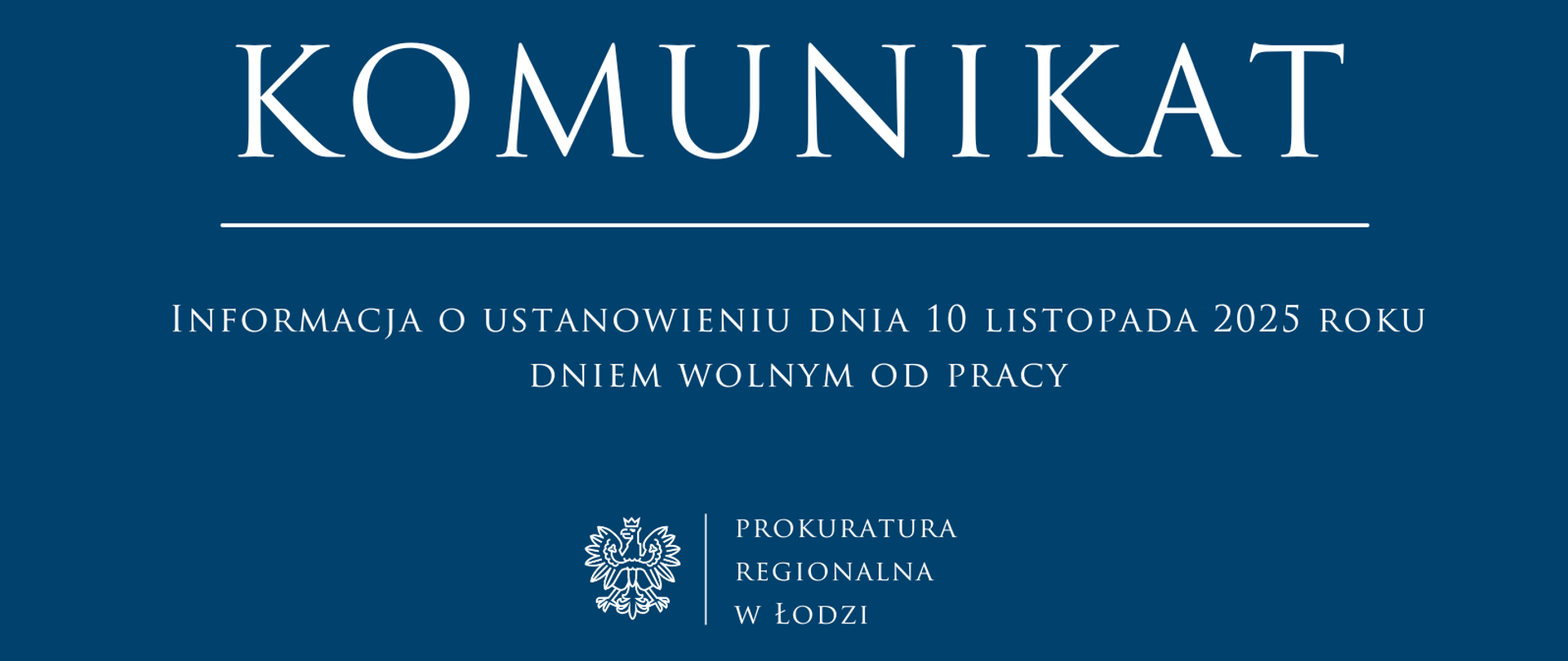 Komunikat Prokuratury Regionalnej w Łodzi 2025-11-06