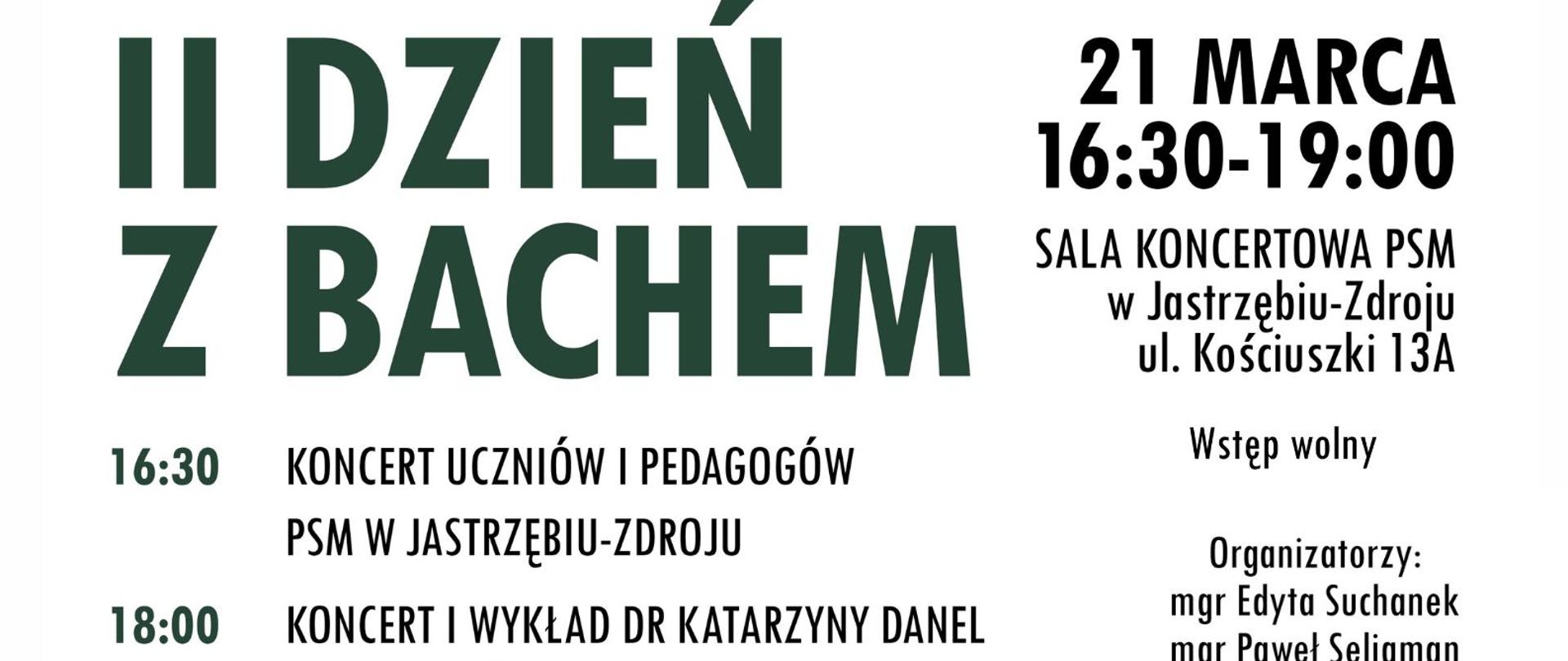 Plakat informacyjny dotyczący koncertu odbywającego się 21.03.2024 r. o godz. 16.30.