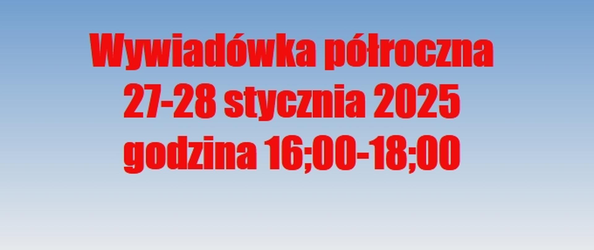 Plakat Wywiadówki półroczne