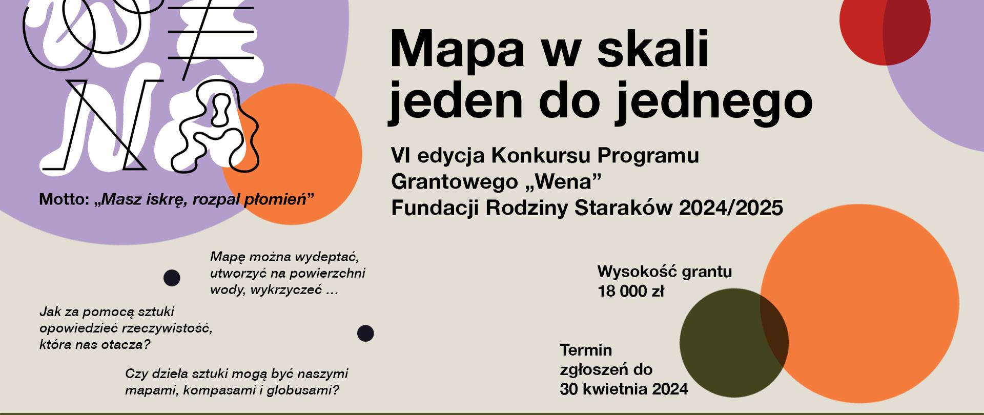 Baner informacyjny programu grantowego „Wena” skierowany do publicznych liceów plastycznych