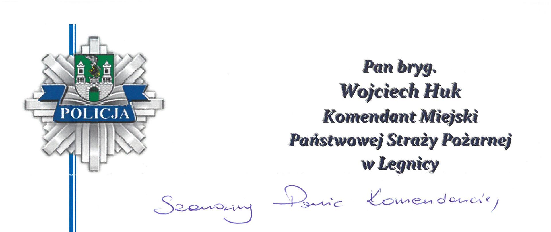 Podziękowanie - Policja