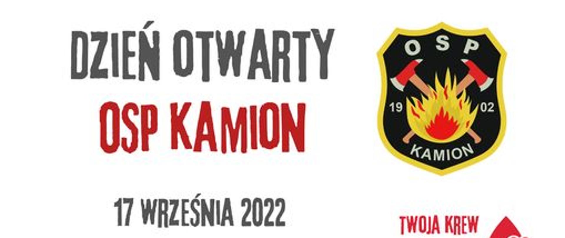 Plakat Dzień Otwarty w OSP Kamion