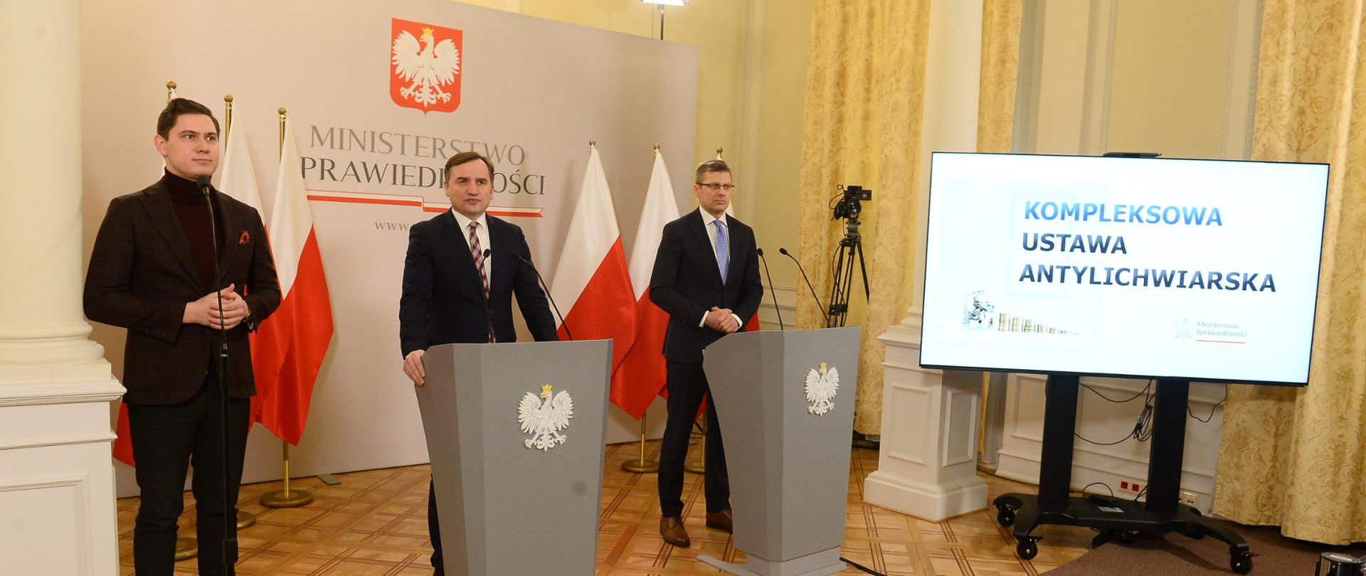 Minister Zbigniew Ziobro i wiceminister Marcin Warchoł. 