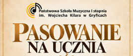 Plakat z informacja o terminie koncertu z okazji Dnia Edukacji Narodowej i pasowaniu na ucznia