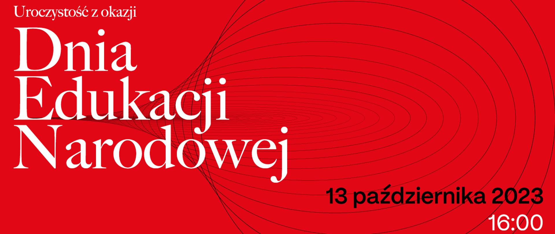 Białe napisy na czerwonym tle