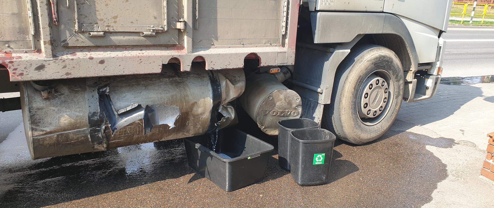 Rozszczelnienie zbiornika na olej napędowy