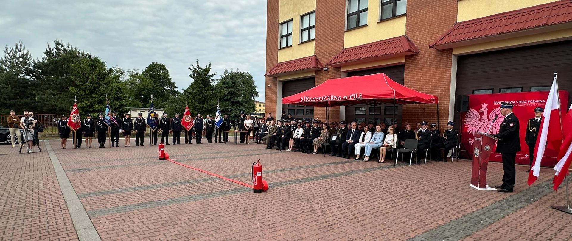 Poczty sztandarowe i zebrani goście