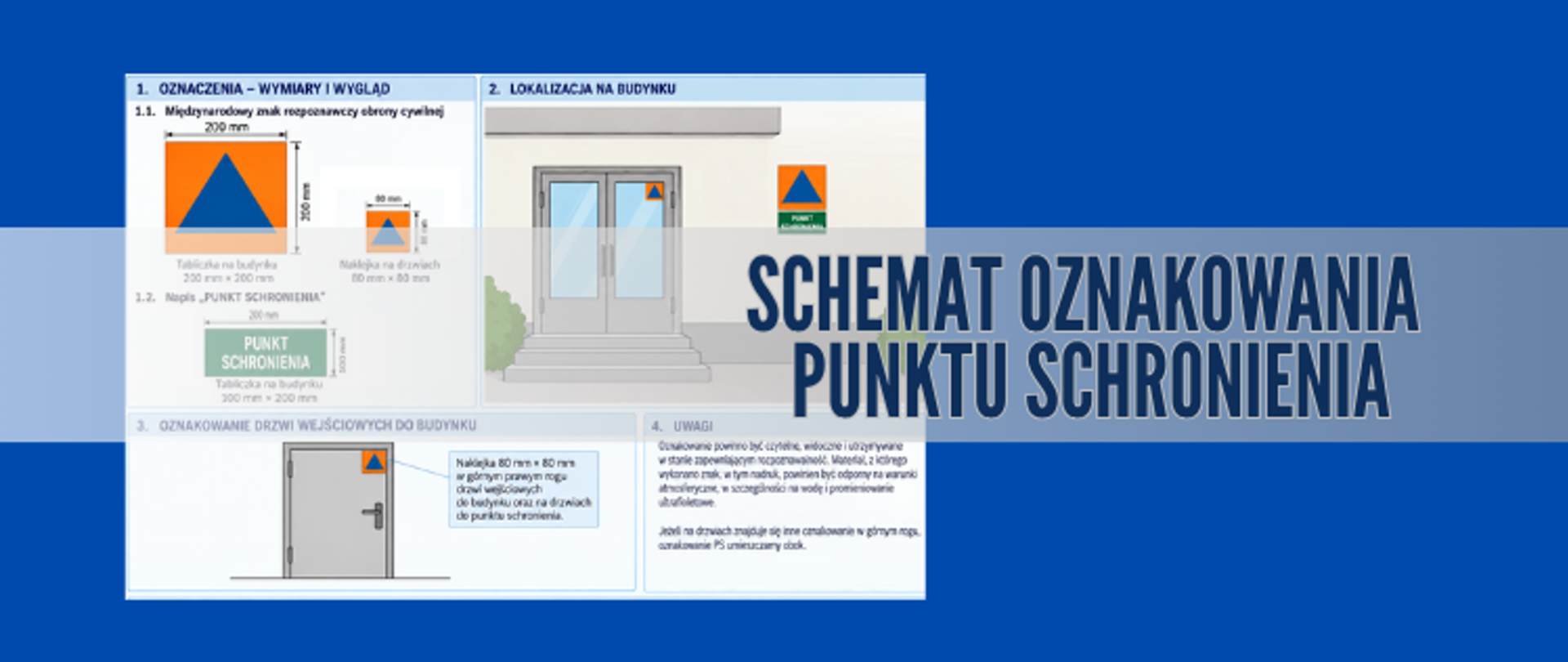 Punkty schronienia- baner oznakowanie ps