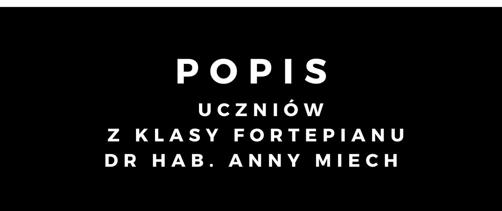 Plakat informacyjny dotyczący popisu klasy fortepianu, odbywający się w dniu 16.11.2023 r. o godz. 16.30.