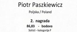 Zdjęcie przedstawia dyplom na 48 Międzynarodowym Konkursie Akordeonowym w Puli dla nauczyciela PSM I stopnia w Jarocinie. Na zdjęciu podpisy jurorów, imię i nazwisko nauczyciela oraz logotypy sponsorów.