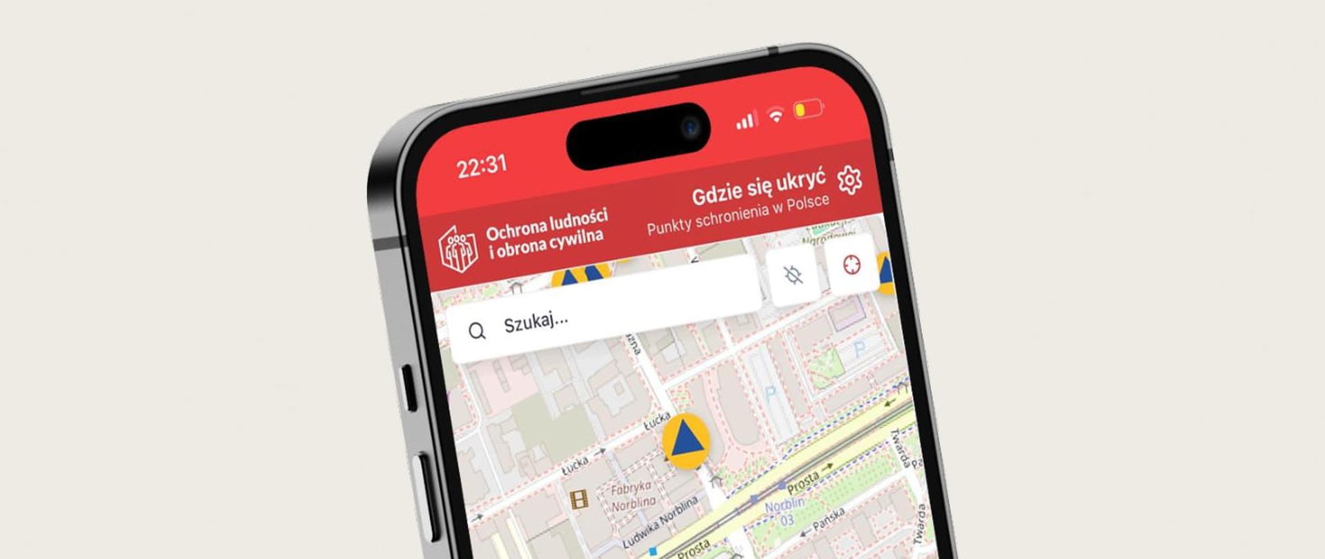 Grafika z napisem 3 opcje które doprowadzą Cię do punktu schronienia i grafika telefonu