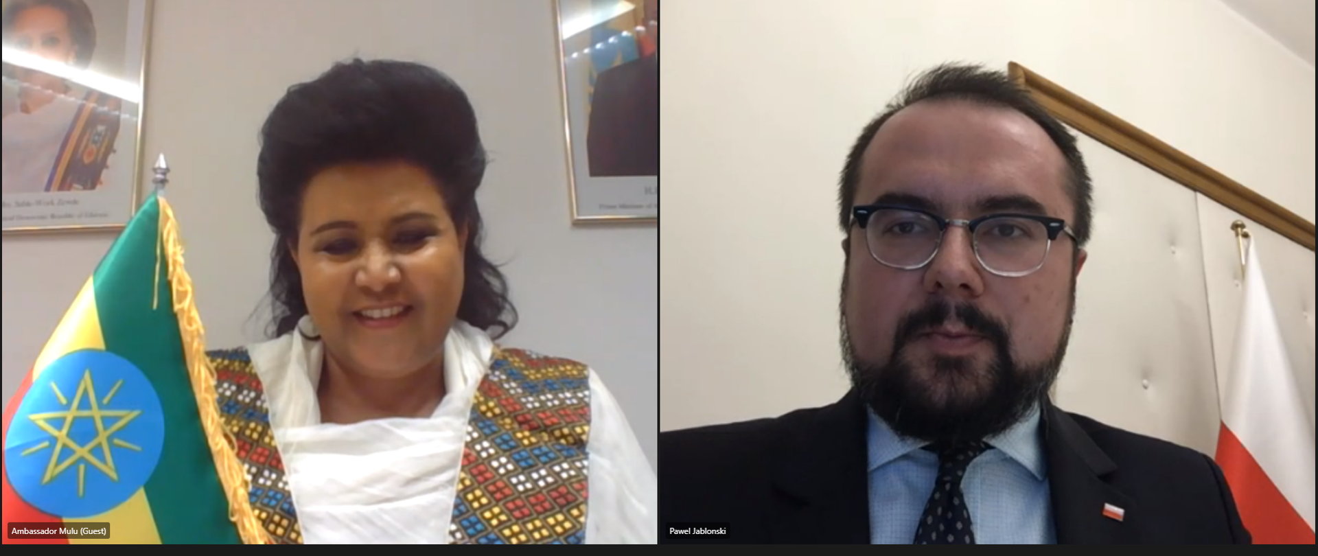 Deputy Minister of Foreign Affairs Paweł Jabłoński holds talks with the ambassador designate of Ethiopia to Poland, Mulu Solomon