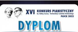 Na górze strony, w prawym rogu umieszczone są wizerunki Haliny Czerny-Stefańskiej i Ludwika Stefańskiego, obok widnieje napis: XVI Konkurs Pianistyczny im. Haliny Czerny-Stefańskiej i Ludwika Stefańskiego